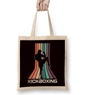 Vintage Kickboxier Retro Kickboxer Fighter Martial Arts MMA Bez Çanta Uzun Saplı
