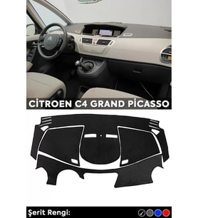 Citroen C4 Grand Picasso 3d Torpido Koruma Kılıfı - Ön Göğüs Kaplama - Siyah Şerit
