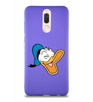Huawei Mate 10 Lite Soft Premier Kapak Donald Duck-E Tasarımlı Silikon Kılıf - Mor (Şeffaf)