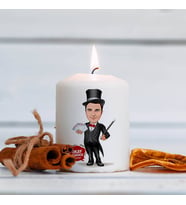 Kişiye Özel Karikatürlü Sihirbaz Erkek Mum