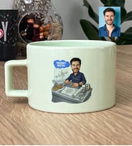 Kişiye Özel Karikatürlü Makine Mühendisi Lüks Pastel Fincan Mühendisler Günü Hediyesi