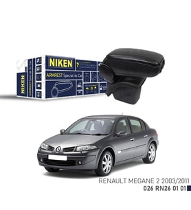 Niken Renault Megane II 2003-2011 Araca Özel Kol Dayama (Siyah)
