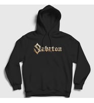 Presmono Unisex Siyah Logo Sabaton Kapüşonlu Sweatshirt 108803tt