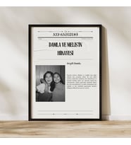 Kişiselleştirilmiş Anı Gazetesi Çerçeveli Poster