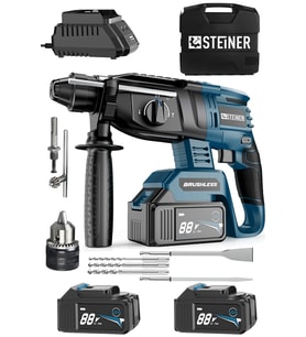 Steiner Germany Technology 88 V 5 Ah Kömürsüz Motorlu Çift Akülü Kırıcı Delici Hilti Darbeli Matkap