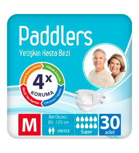 Paddlers Yetişkin Hasta Bantlı Bez Medium 30 Adet – Yüksek Emici