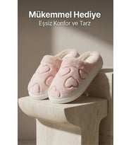 Unisex Ultra Hafif Yumuşak Peluş Kaymaz Taban Anne Çocuk Misafir Gri Leopar Desenli Ev Terliği 5808