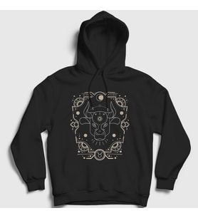 Presmono Unisex Siyah Taurus Zodiac Hediye Boğa Burcu Kapüşonlu Sweatshirt 530017tt