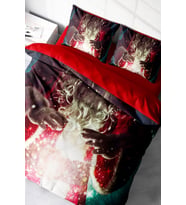 Yılbaşı Çift Kişilik Nevresim ( Lastikli Çarşaflı ) %100 Pamuk Saten Noel Dreams