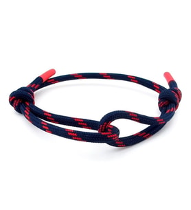Lacivert Kırmızı Paracord Ayarlanabiir Bağlama Erkek Bileklik M050E