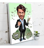 Milyarder Karikatürlü Kanvas Tablo