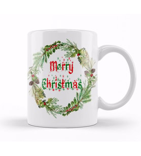 Yılbaşı Yeni Yıl Konseptli Merry Christian Kupa Bardak Porselen