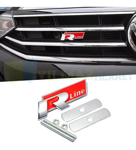 Volkswagen R Line Ön Panjur Vidalı Izgara Metal Arma Amblem Logo