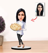 Kisiye Özel Karikatür Pastacı Kadın Biblo