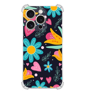 PrintiFy Apple iPhone 15 Pro Retro Color 1 Şeffaf Köşe ve Kamera Korumalı Korumalı Antişok Kılıf