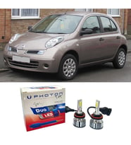 Nissan Micra Led Xenon Uzun + Kısa Far Ampulü H4 Duo Yeni Seri Beyaz 2003-2010
