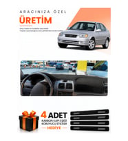 HYUNDAİ ACCENT ADMİRE-MİLENİUM (2000-2006) Uyumlu Torpido Koruma Örtüsü Oto Kılıfı - Siyah