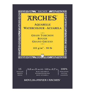 Arches Sulu Boya Blok Defter Rough 185g 15 Yaprak 14,8x21