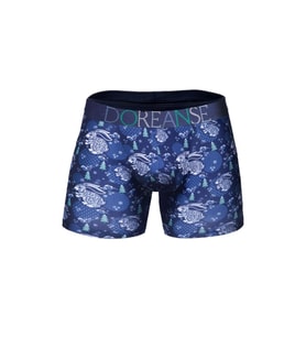 Erkek Mavi Yılbaşı Tema Tavşan Baskılı Boxer 1732