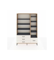 Arges Dolap 9 Raflı 4 Çekmeceli  132x30x195 Çam-Antrasit/Aytaşı