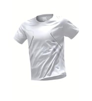 Ghassy Co. Erkek Ultra Esnek Nem Emici Vücut Geometrik Hızlı Kuruyan Hafif Spor T-shirt (Beyaz)