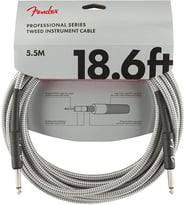 Fender 0990820069 Professional Enstrüman Kablosu (5.5m - Beyaz Tweed) 5.5 Metre Uzun Mesafe Bağlantı ve Yüksek Sinyal Kalitesi