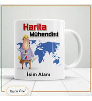 Harita Mühendislerine Özel İsim Yazılabilir Kupa Bardak – Kişiye Özel Meslek Temalı Hediye-139