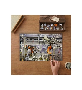 Araba Fabrikası Tasarımı 240 parça Ahşap Puzzle Ahşap Kutuda MP03134