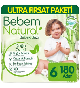 Bebem Natural Bebek Bezi Ultra Fırsat Paketi 6 Beden 60x3 180 Adet