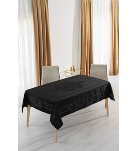 Jumbo Jakar Siyah Sıvı Geçirmez Kumaş Pano 4-6 Kişilik Masa Örtüsü (140x180)