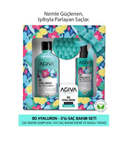 Agiva 8D Hyaluron 3'lü Şampuan 500 ml & Sıvı Saç Kremi 200 ml & Masaj Tarağı