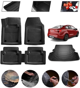 Kia Rio 2011-2017 Uyumlu Paspas Araca Özel Bagaj Havuzu MBS Siyah