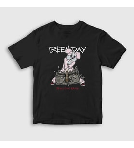 Presmono Unisex Çocuk Siyah Rabbit Green Day T-Shirt 410629tt