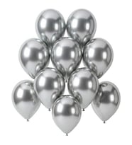 Gümüş Renk Lateks krom Balon (15 cm) - 10 Adet