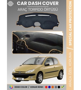 PEUGEOT 206 KÜÇÜK EKRAN (1998-2003) Torpido Örtüsü Ön Göğüs Torpido Koruma Birebir Uyum Kaymaz