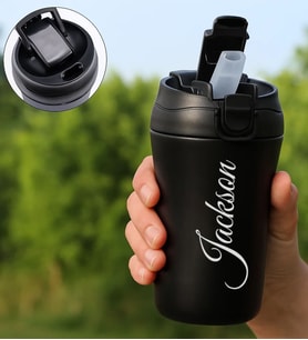 BK Gift Kişiye Özel İsimli Pipetli Çelik Termos 400ML, Arkadaşa Hediye, Sevgiliye Hediye, Yeni İş Hediyesi (Beyaz)