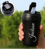 BK Gift Kişiye Özel İsimli Pipetli Çelik Termos 400ML, Arkadaşa Hediye, Sevgiliye Hediye, Yeni İş Hediyesi (Beyaz)