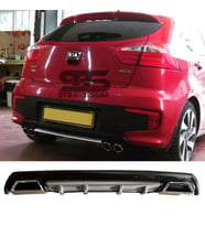 Kia Rio Difüzör Arka Tampon Eki 2 Egzoz Çıkışlı Gri Lüx Tip