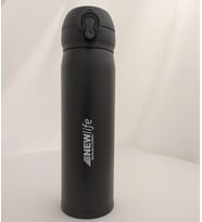 Newlife 500 ml Çelik Termos Matara Kamp Sporcu Termosu Paslanmaz Çelik Sıcak Soğuk Termos Çift Katman Sızdırmaz (Siyah)
