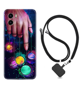 Vivo Y15S Y32 Y33S Y51 Y53S Kılıf Boyun Askılı Silikon Finger planet 1740
