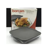 Paşabahçe 59024 Borcam Gri Kapaklı Fırın Tepsisi 28x28cm (Şeffaf)