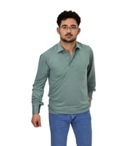 Erkek Gömlek Yaka Uzunkol Tişört T6063 BGL-ST04542 (Açık Yeşil)