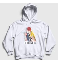 Presmono Unisex Beyaz Shoto Anime Boku No Hero Academia Kapüşonlu Sweatshirt 128827tt