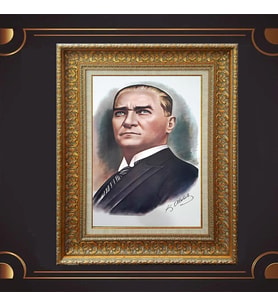 ÖZEL SERİ ALTIN VARAKLI ATATÜRK TABLO S961