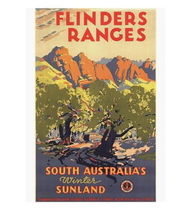 Flinders Ranges, Güney Avustralya'nın Kış Güneşi Bölgesi, Yaklaşık 1935 Tablo Ahşap Poster Dekoratif