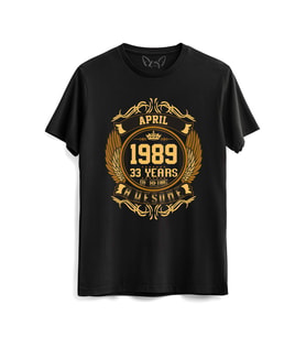 Vintage Gold Awesome Series April 1989 Siyah Tshirt