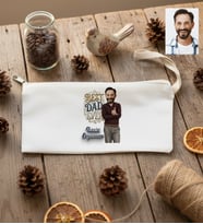 Kişiye Özel Karikatürlü Best Dad Ever Babaya Hediye Kalemlik Ham Bez Babalar Günü Hediyesi