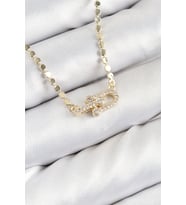 Pirinç Zirkon Taşlı Tifany Model Ezme Zincir Gold Renk Kadın Kolye 5886 - LOHO3519-2274