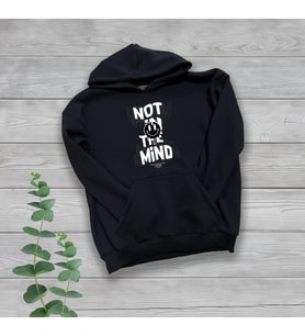Not In The Mind Göğüs Baskılı Unisex Oversize Siyah Sweatshirt