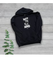 Not In The Mind Göğüs Baskılı Unisex Oversize Siyah Sweatshirt